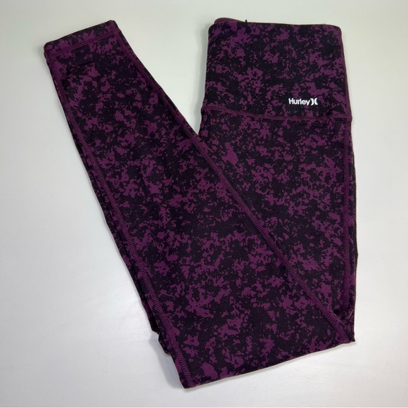 Hurley Pants - Hurley Womens Leggings Reversible Purple Black Yoga Pants size S  NWT